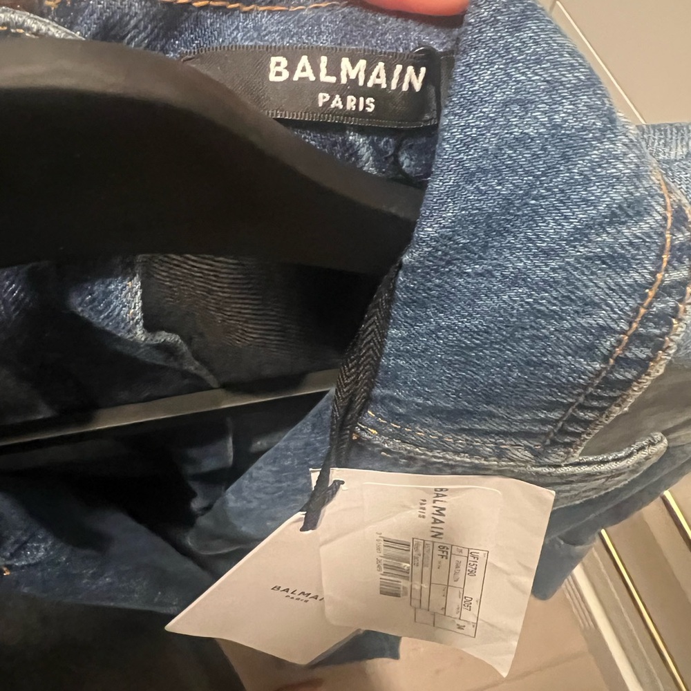 NWT Balmain Women's Classic Blue Denim Jumpsuit XS - Picture 8 of 13